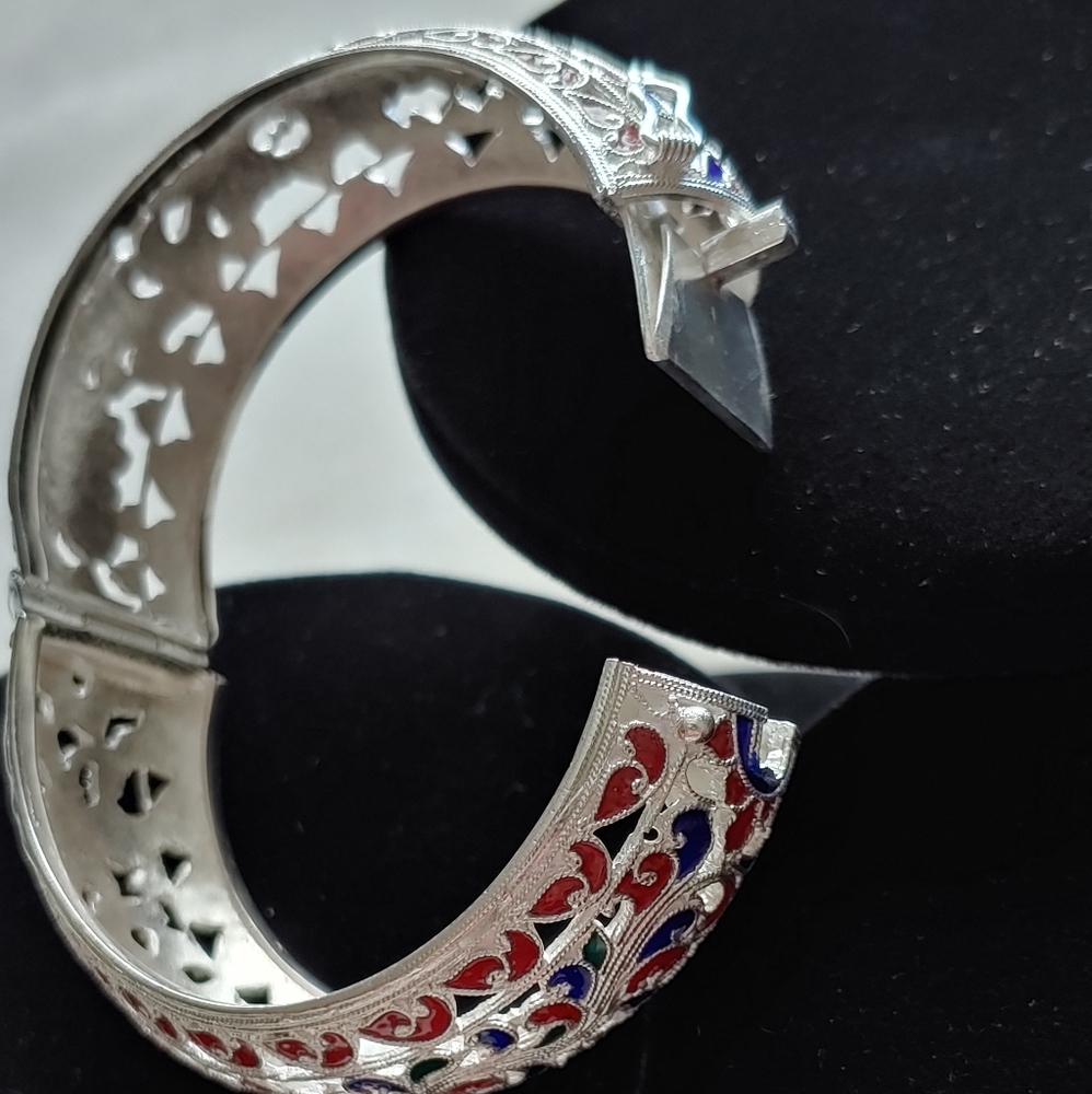Colorful Silver Bangle - Picture 2 of 3
